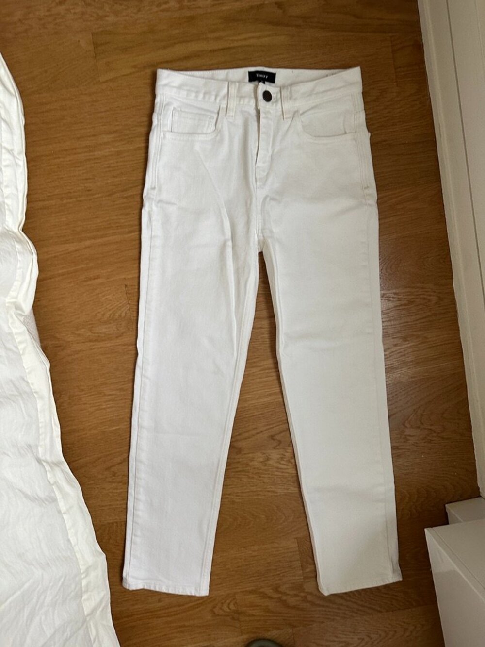 Theory Treeca Slim Leg White Jeans